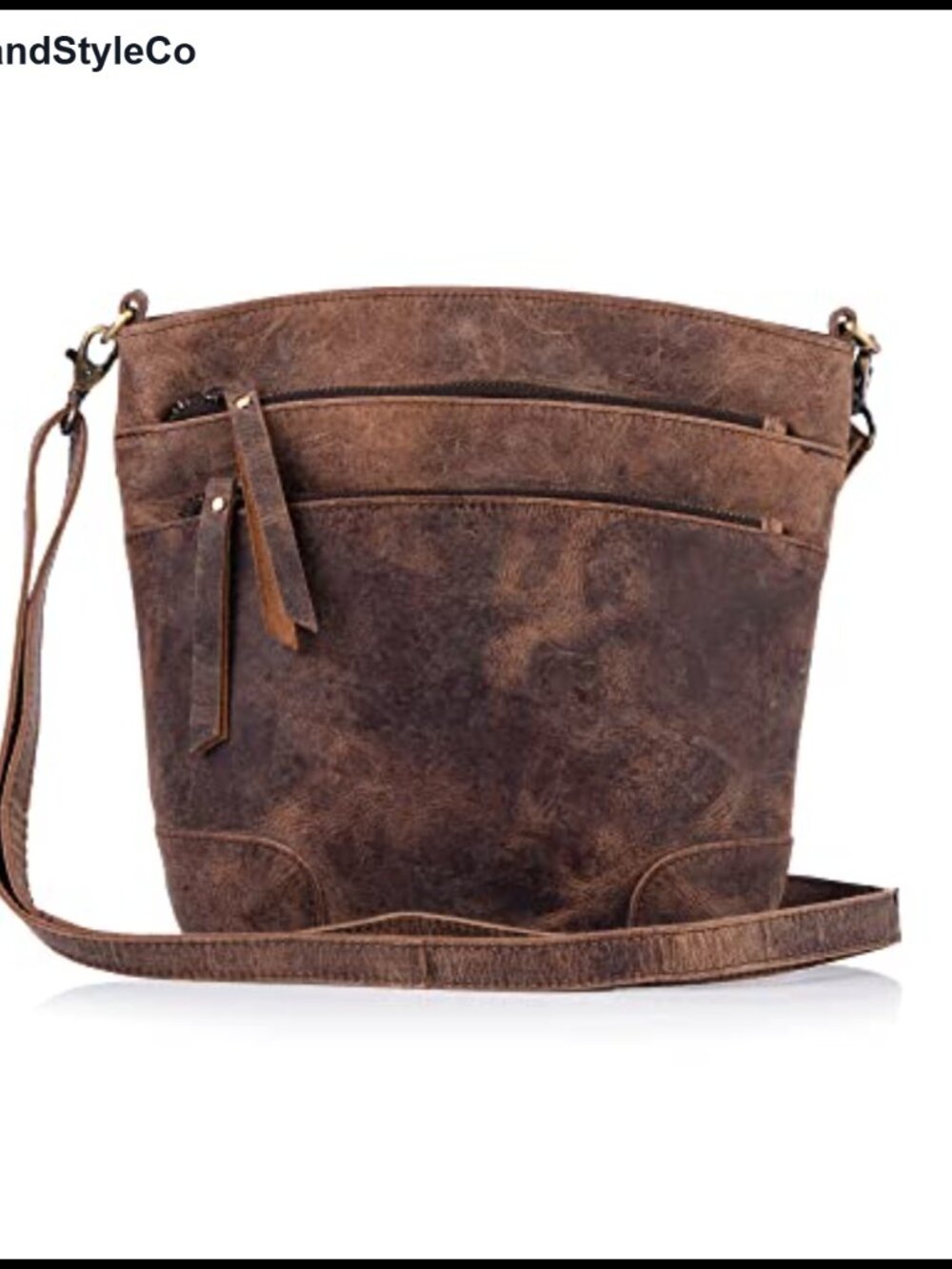 Top Grain Buffalo Leather Crossbody Bag Women Purse Adjustable Strap Travel Tote